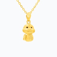 Zodiac Snake Pendant in 999 Pure Gold