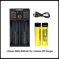 Liitokala 18650 3500mAh Lii-35S Protected 3.7V Rechargeable Li-lon battery with Liitokala 202 2-Slot