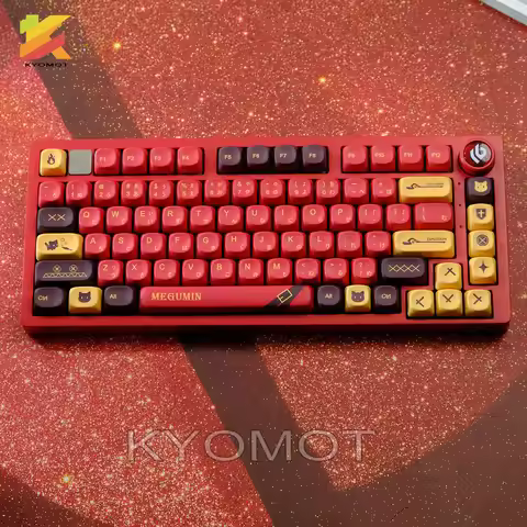 KTOMOT 125 Keys KonoSuba Megumin Keycaps XOA Profile Dye Sub PBT Anime Keycap for Cherry Mx Switch D