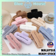 READY STOCK 11cm Soft Fluffy Hair Claw Furry Hair Clip square Plush Hair Pin 毛绒抓夹长方形毛毛发夹鲨鱼夹发饰