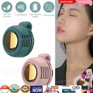 SG STOCK Portable Button Mini Fan 360 Degree Flow Silicone Clip Mini Whirlwind Fan 3-Speed Handsfree