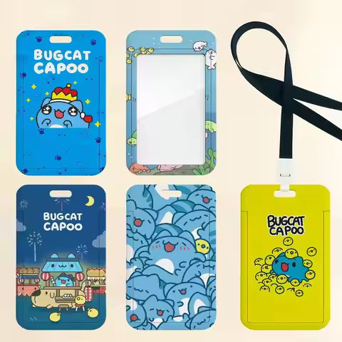Cartoon Cute Bugcat Capoo Card Holder Cardcase Bank Credit Student ID Subway Work Permit Badge Holde