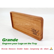 FREE ENGRAVING Mahogany Tray 14x30x2cm Tray/ Coaster/ - [GRANDE]