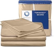 400 Thread Count 100% Cotton Sateen Bed Sheets Deep Pocket, Cotton Bedsheets Crisp Cool and Strong B