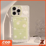 Suitable for Realme Note 60 Note 70 Realme C61 Realme C53 C71 Stylish Green Daisy Card Holder Shockp