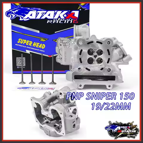 ATAKA 4 Valve Cylinder Head Assy Plug and Play Y15ZR Sniper 150 R15 19/22MM 2PV