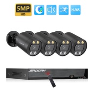 Saqicam H.265 8CH POE CCTV Package Kit 4PCS 4MP/5MP Full Color CCTV Set 8MP 4K NVR Recorder
