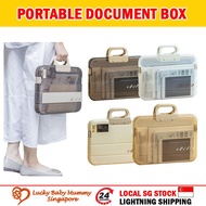 Portable Document Box / Documents Stationery Storage Case / A4 Folder With Lock Handle / File Organi