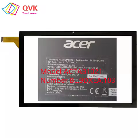 New 10.1Inch For ACER ACTAB1021 ACTAB1022 ACTAB1024 Tablet PC Capacitive Touch Screen Digitizer Sens