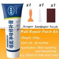 Wall Repair Patch Kit Mending Agent Paste Fix Crack Nail Hole Plaster Filler Graffiti Paint Grout Gap Cream White Clay Paintable Putty Fast Cracks Repairs Cream DIY