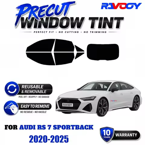 RAVOOY Precut Window Tint, Reusable Removable EPU Film, Custom Fit for Audi RS 7 SPORTBACK 2020-2025