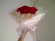 bunga valentine/ wisuda mawar flanel handmade