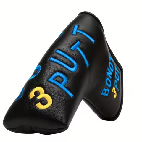 Golf Push Rod Protective Cover Durable Dust Proof Scratch Resistant with Bold DONT Lettering YellowA