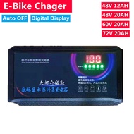 48V 12AH / 48V 20AH / 60V 20AH / 72V 20AH 5 Light Digital Display ebike battery charger e bike elec