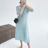 93180 One Size (45-75kg) Spring New Chinese Style Improved Qipao Heavy Texture Slimming Pleated Dres