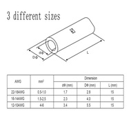 300Pcs Non-Insulated Butt Connectors 22-18AWG 16-14AWG 12-10AWG Gauge Seamless Uninsulated Electrica