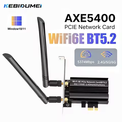 KEBIDUMEI MT7922 AX5400 WiFi6E PCIE Adapter BT 5.2 Tri Band 2.4G/5Ghz/6Ghz 802.11AX Network Card Wir