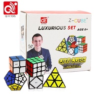 Qiyi Original Bundle 2x2 3x3 Skewb Megaminx 3x3 Pyramid Rubik Magic Speed Cube Puzzle 5 in 1 Set Gif