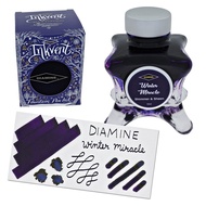 Diamine UK Fountain Pen Ink Bottle, Diamine Inkvent Blue Edition Winter Miracle Shimmer & Sheen 50ml
