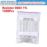 [1500PCS] 0603 SMD Resistor Assorted Kit 60ValuesX 25PCS 1% 0R 10M 1R 1M 2.2R 47R 62R 100R 300K 470K