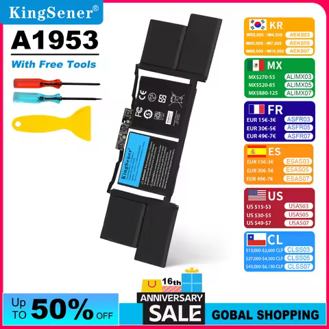 KingSener A1953 Laptop Battery for Apple MacBook Pro 15" A1990 touchbar 2018 2019 EMC 3215 MC3359 MR