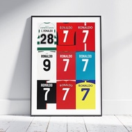 Cristiano Ronaldo Football Shirt Print Career