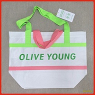 OLIVE YOUNG Tarpaulin Shopping Tote Bag/Official Korea Olive Young Design