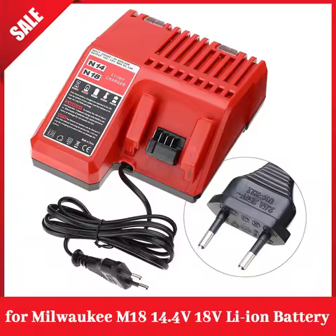 Replacement Li-ion Battery Charger Multi Voltage Charger for Milwaukee M18 14.4V-18V 48-11-1828 48-1