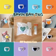 【High quality】For BAVIN BA19 TWS Case Cover DIY Cute Peach Heart Soft Silicone Earphone Case Casing 