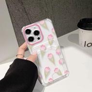 Fashion card bag tulips shockproof Soft Case For Realme C11 C20A N53 OPPO A15S 12+ C33 C55 Note 50 C