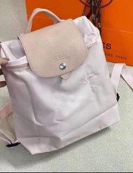 多款色LONGCHAMP 瓏驤 Le Pliage Green 26 可折疊拉鏈開合 經典藕粉色 粉白色 雙肩包背包書包