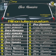 Sticker Cutting Kaca Belakang Mobil CUSTOM NAMA - Stiker Custom Nama - Stiker Kaca Mobil