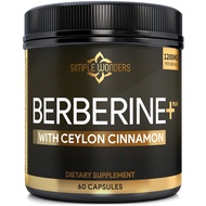 Berberine 1200mg HCL Plus Ceylon Cinnamon Capsules - Metabolic & Immune Support Berberine Supplement