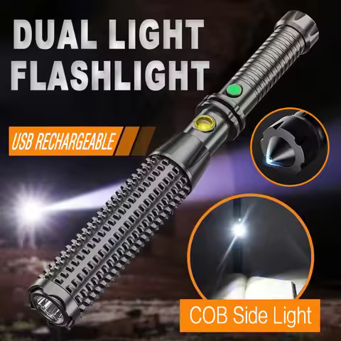 Baseball Bat LED Self-defense Flashlight telescopic Zoom Super Bright Self Defense Mace Light Tactic