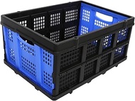 LIANJOY 58L Collapsible Shopping Basket, Storage Container, Stackable Storage Bin (Folding Crate)