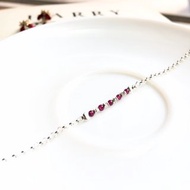 Ops Garnet Elegant bracelet-石榴石/純銀/浪漫/細/酒紅色/手鍊