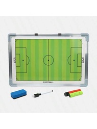 1入組鋁合金磁性足球戰術板,帶雙面磁鐵,筆,橡皮擦,用於訓練器材