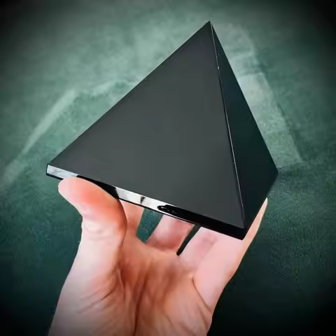 Natural Obsidian Pyramid Reiki Energy Stone Mineral Crystal Dots Triangle Pyramid Ornaments Tabletop