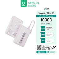 [CCC] UKIKI K10C Powerbank เล็กที่สุด พาวเวอร์แบงค์ Magnetic 10000mAh Mini แบตสำรอง มีสายชาร์จในตัว
