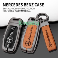 Car Key Case Cover Bag Alloy Leather for Mercedes Benz AMG W204 C200 E200 CLA45 A C CLA E GLA GLC GL