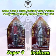 IRIDIUM PLUG RACING SUPER 3 GTC RACING LC135 EX5 Y15ZR RS150 RXZ Y125ZR Y110 W125 DREAM W100 DASH FU
