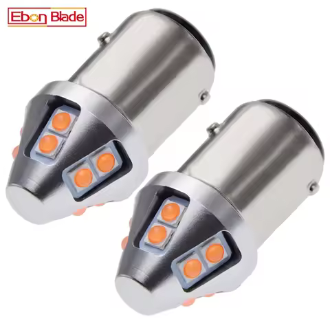 2Pcs Red White BAZ15d P21/4W 566 7225 BA15D 1142 BAY15D 1154 P21/5W LED Bulb Car Tail Rear Brake Sto
