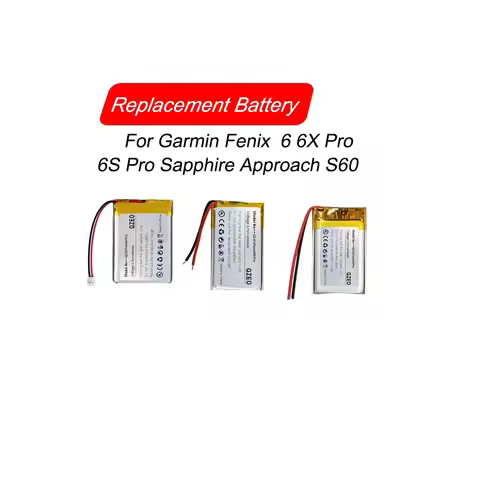 Replacement Sports Watch Battery For Garmin Fenix 6 6X Pro 6S Pro Sapphire Approach S60 361-00097-00