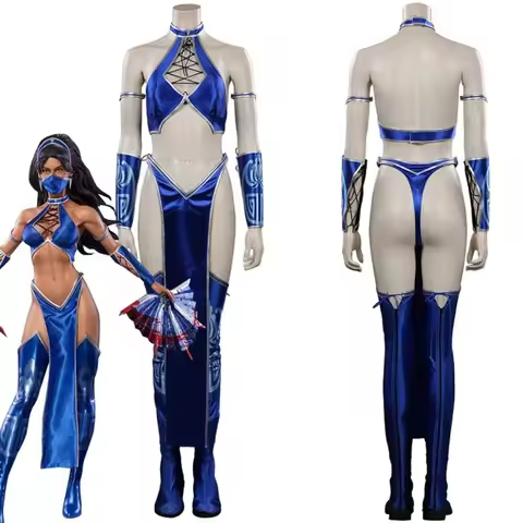 Kitana Mileena Katana Cosplay Game Mortal Cos Kombat Jumpsuit Mask Costume Women Gilrs Swimsuit Biki
