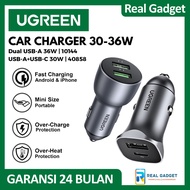 Ugreen Car Charger Dual Port USB A Fast Charging 30w 36w