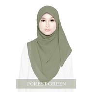 Bawal Hanis chiffon viral - Forest Green
