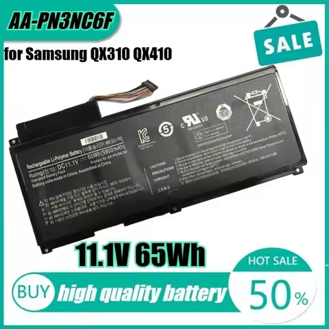 11.1V 65Wh AA-PN3NC6F Laptop Battery for Samsung QX310 QX410 QX510 SF310 SF410 SF510