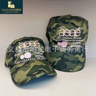 Ready Stock Korea aeae Hat Embroidered Letter Camouflage Baseball Cap Peaked Cap Washed Retro Slimme