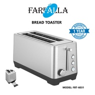 Farfalla FBT-6031 | 4-Slice Bread Toaster | Wide Slot Stainless Steel Cool-Touch | Reheat & Defrost