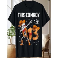 13 year old Cowboy Western Dabbing Skeleton 13th birthday T-Shirt
